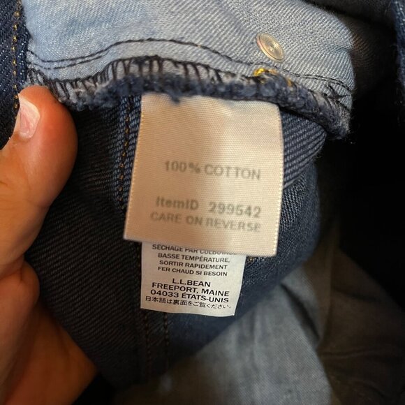 L.L. Bean Women's Original Fit Jeans Size 18 Petite 100% Cotton Dark Wash Denim - Picture 6 of 9